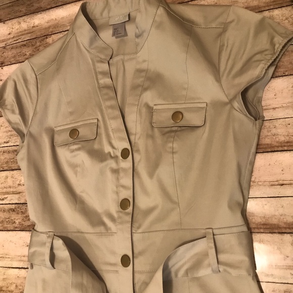 H&M Dress Casual Khaki Sz 4 - Picture 4 of 4